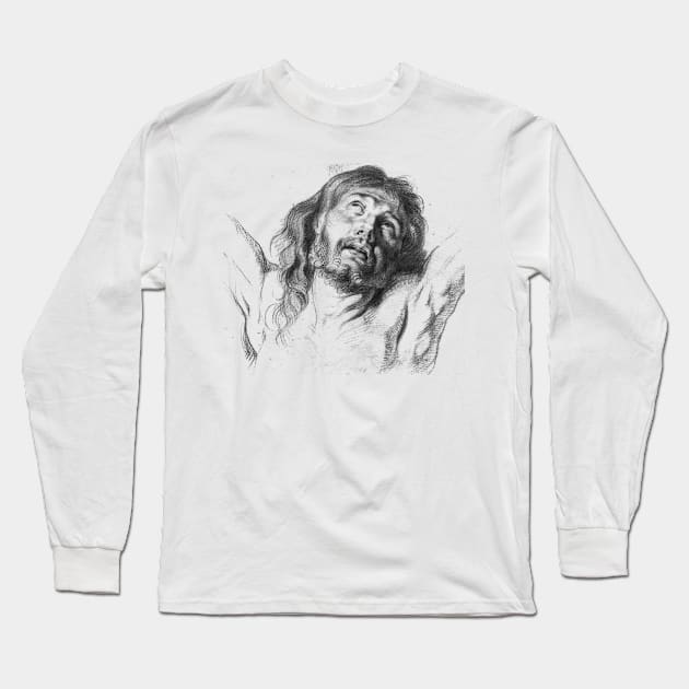 Head Of Christ Long Sleeve T-Shirt by Flippin' Sweet Gear